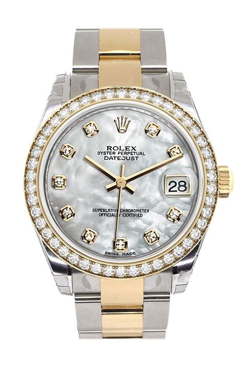 rolex datejust gold mit diamanten|Rolex Datejust diamond bezel aftermarket.